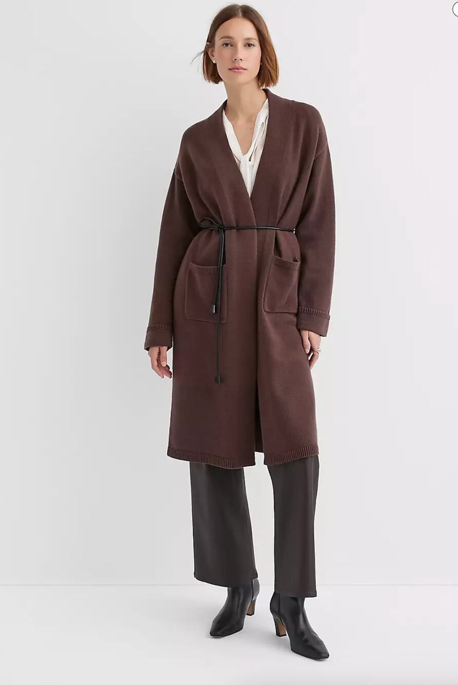 LOFT Belted Sweater Coatigan M NWT Jacket Tie Long Line Duster Academia Prep